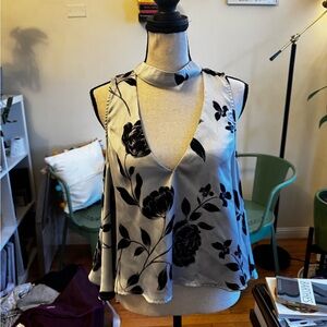 Show Me Your MuMu Black and White Floral Blouse